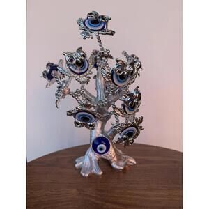 Árbol Ojo Turco Decorativo Nazar Azul Vidrio Protección Buena Suerte